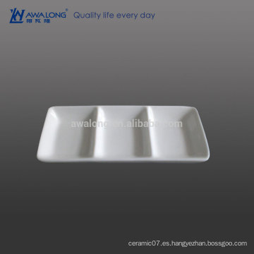 Pequeño volumen de estilo asiático fino de porcelana rectangular forma relish plato